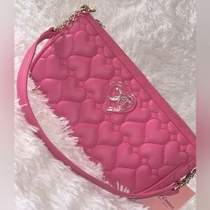 Juicy Couture Pink Heart Quilted Shoulder Bag
